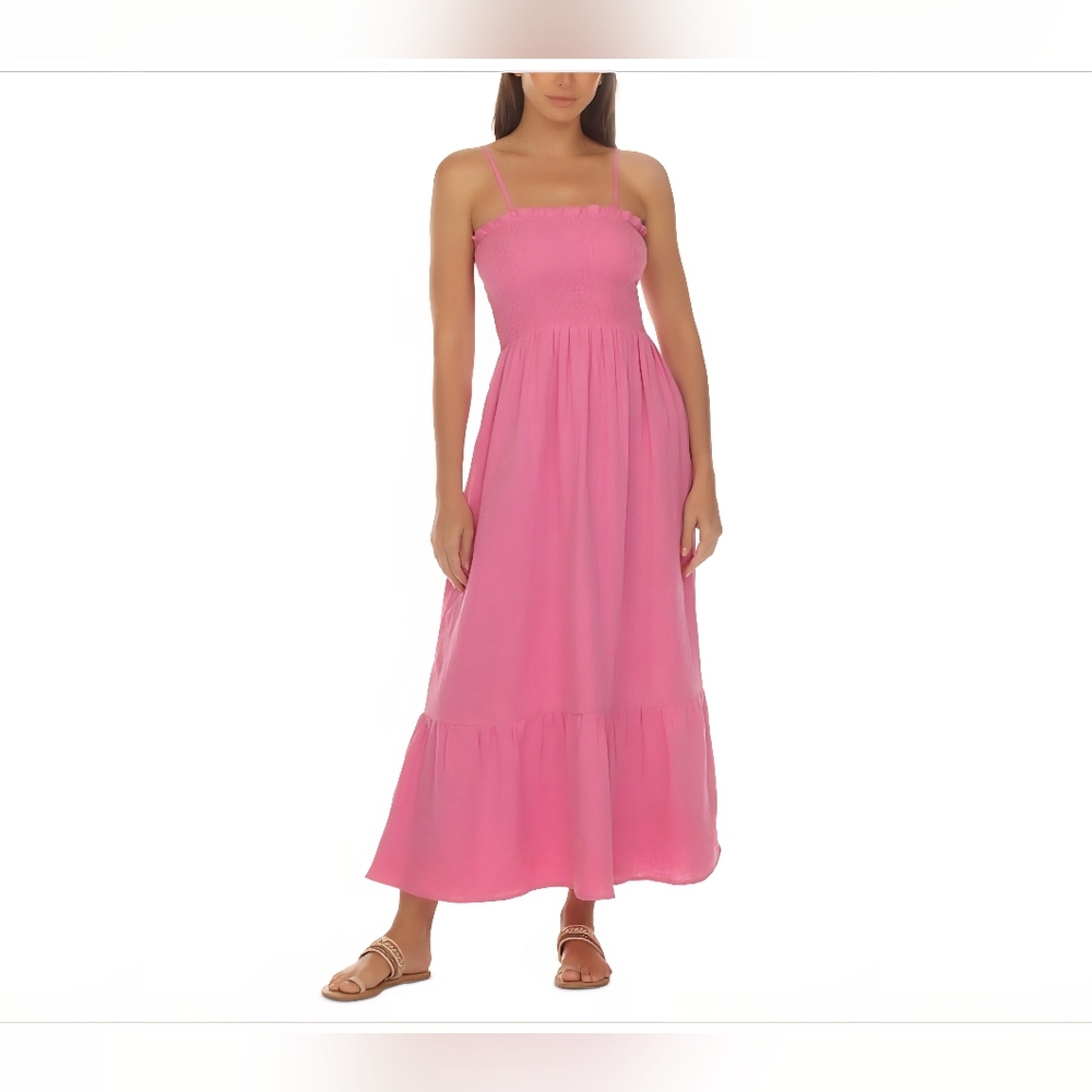 Raviya Women's Cotton Maxi Dress Cover-up - Pink